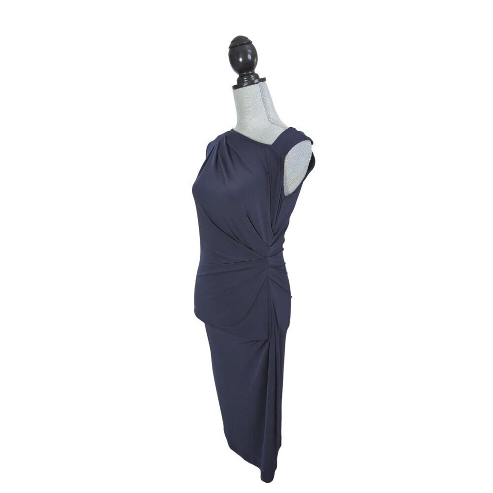 Victorias Secret Sheath Dress Womens S Blue Body Con Sleeveless Ruched Cocktail‎